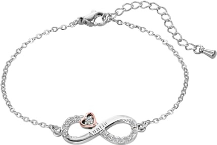 KunBead Infinity Rose Gold Heart Stainless Steel Birthday Bracelets for Mum Daughter Grandma Nana Auntie Wife Sister Best Friend Granddaughter