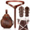 SATINIOR Halloween Nekromanten Anzug Mittelalterliche Accessoires Set Mittelalter Armschienen Geprägter Gürtel Kunstleder Gürtelbeutel für Wikinger Piraten Hexe Ritter