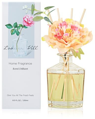 L'odeur Vill Room Fragrance Reed Diffuser with 10 Fragrance Sticks 250 ml – Clean Linen, Natural, Long-Lasting, Home Fragrance Essential Oil Reed Diffuser for Bathroom Shelf Decoration.