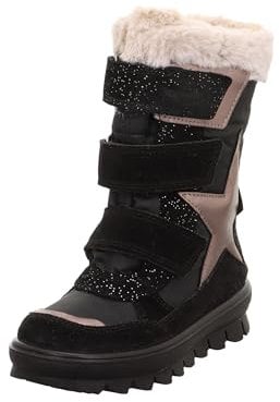 Superfit Flavia Warm gefütterte Gore-Tex, Stivali da Neve, Schwarz/Beige 0000, 32 EU Larga