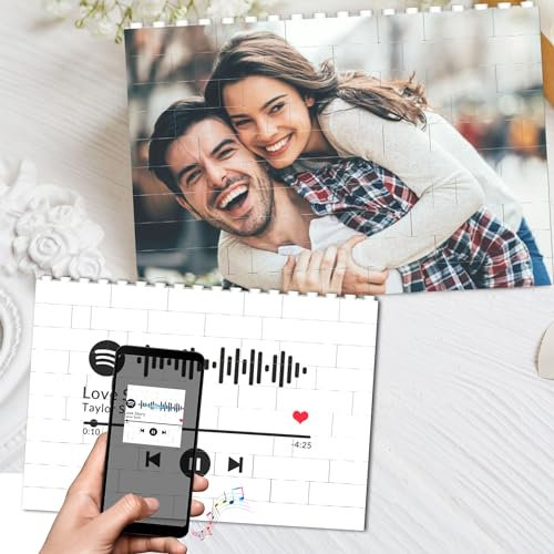 Mattoncini Costruzione Personalizzabili - Mattoncini Personalizzati con le tue foto - Stampa su Mattoncini personalizzata - Ideale come regalo per la festa del papà, festa della mamma, San Valentino