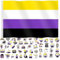 Nonbinary Pride Flagge, 90 x 152 cm, Pride-Monats-Zubehör, LGBTQIA, nicht-binäre Flagge, NB-Gender, Regenbogen-Banner, Dekorationen, Stuff für Paraden, Festival, Party, mit 60 Stikern