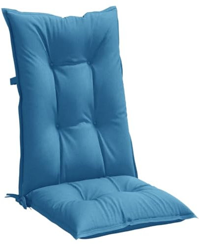 vidaXL Hochlehner-Auflagen 2 STK. Melange Blau 120x50x7 cm Stoff