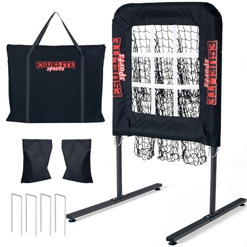 Pitching Net mit Schlagzone, 9-Loch-Pitching-Netz, tragbares Baseball-Softball-Trainingsgerät