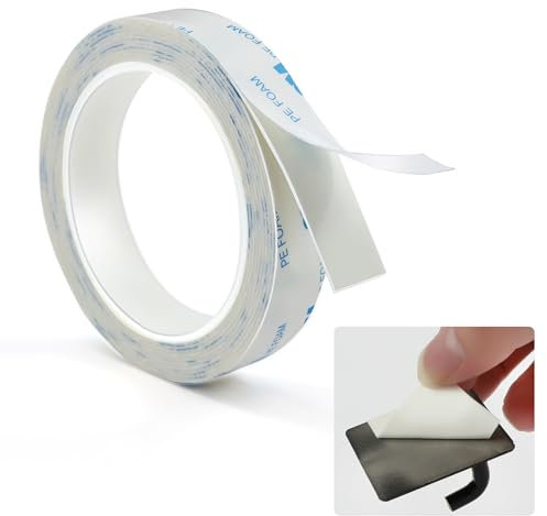 GluTapel Nastro Biadesivo Extra Forte 1600T, Adesivo Di Schiuma PE Bianco Impermeabile per Interni ed Esterni, Biadesivo in Schiuma Bianco, Nastro di Montaggio Schiuma (20 mm x 3 m)