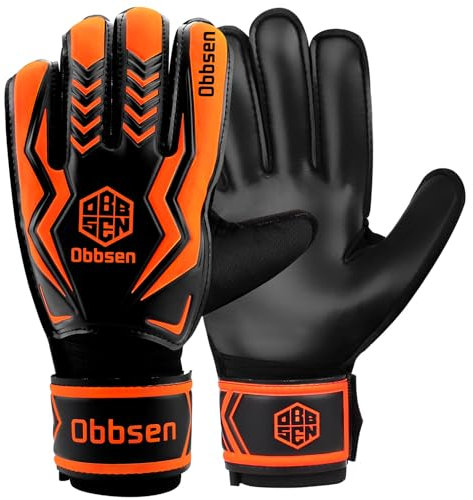 Obbsen Kinder Torwarthandschuhe, Fußball Torwarthandschuhe mit Fingersave, Fußballhandschuhe für Kinder und Jugendliche