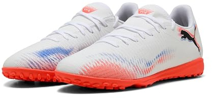 PUMA Unisex Future 8 Play Tt Fussballschuh, Weiß, Schwarz, leuchtendes Rot, 47 EU