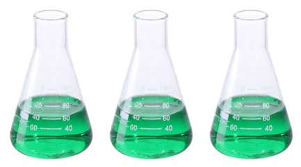 3 Pcs 100ml Small Glass Erlenmeyer Flask Narrow Mouth Flask Scientific Lab Measuring Flask Science Experiment Flasks Chemistry Industrial Flask with Scale for Study