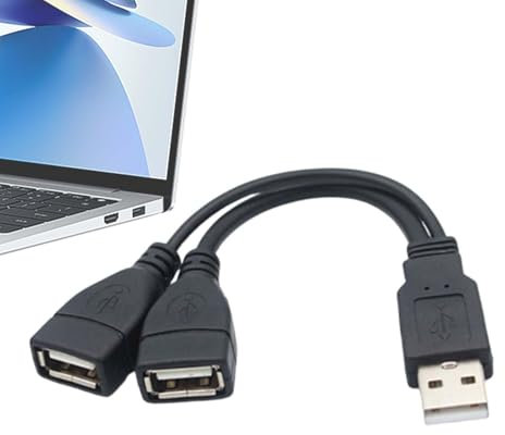 Usb Splitter - duall USB Female To USB Male Cable | Y Splitter Cord Adapter | Double Ended USB Cable Charge | USB Splitter Male Cable With Two Female Adapters For PC/Car/Laptop/U Disk, Etc