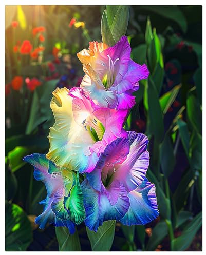 Gladiolenzwiebeln,Gladiolen Zwiebeln Winterhart,Viele Blumen, Winterhart,Gladiolen Knollen,Gladiolen,Gartenzwiebeln, FrüHblüHend, Zauberzwiebeln-5zwiebeln-F