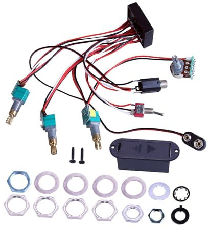 Colcolo E-Bass-Vorverstärker, Bass-Vorverstärker, Verkabelungsschaltung, Tonabnehmer, vorverdrahtetes Zubehör, Bass-Tonabnehmer, Bass-EQ-Equalizer für