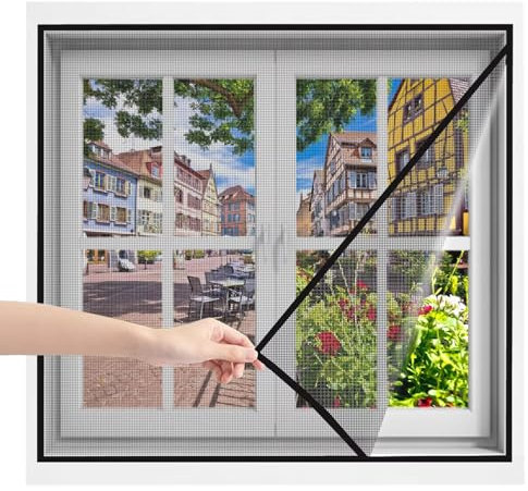 Fliegenschutz Insektenschutzgewebe Dachfenster Fliegengitter Kellerfenster 65x125cm Schwarz Gaze Fenster