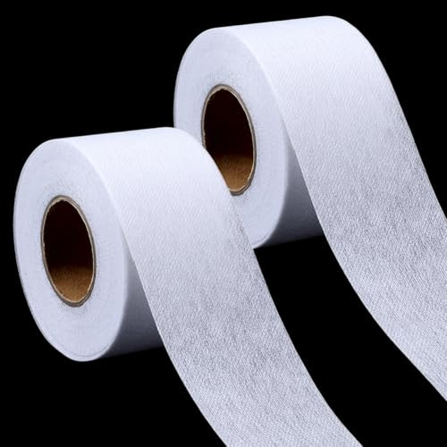 craspire 60 Yards x 2 Zoll Schmelzbares Ballschlag Nahtband Bügeln Saum Tape Weiß Nahtband Einseitig Kleben Transparent Bindung Für Kunst Rauchen Stoppen Nähen Stoffhose DIY Bastelzubehör