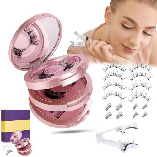 Magnetische Wimpern Natürlicher Look Wimpern Magnetisch Wiederverwendbar Magnetische Wimpern ohne Eyeliner oder Kleber Magnet Wimpern mit Applikator Leichte Magnetwimpern Langanhaltende Haftung