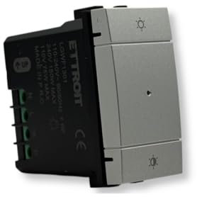 IXTRIMA Interruttore dimmer connesso Smart Wifi Tuya frutto modulo compatibile con supporti Bticino Living grigio
