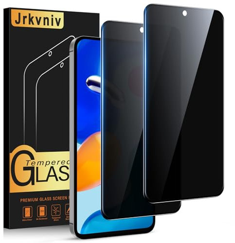 Jrkvniv Protector Pantalla de Privacidad para Xiaomi Redmi Note 11S/Note 11 4G Cristal Templado Antiespia Protectora Vidrio Película Dureza 9H Antiarañazos Sin Burbujas Privacy Protection,2 Piezas
