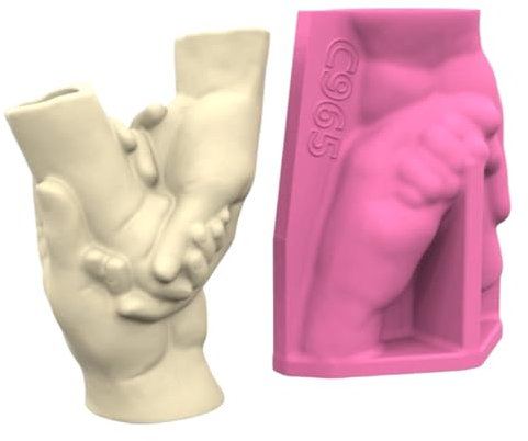 Handgefertigte Silikon-Beton-Blumentöpfe Formen Hand in Hand Form für Pflanzenvase und Stifthalter Basteln