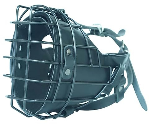 RAGOPILEN Maulkorb für Hunde, Metall-Maulkorb for Rottweiler, Deutscher Schäferhund, Dobermann, in Schwarz, Größe S und L(Large/Adult German Shepherd Rottweiler)