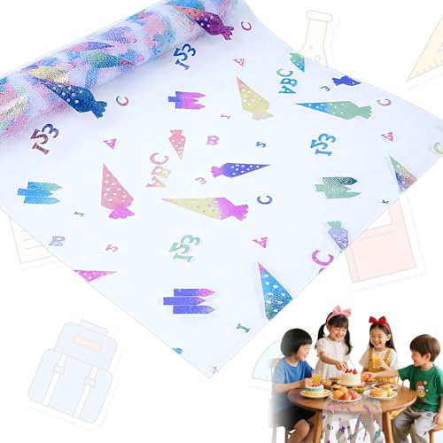 SoundZero Tischläufer für Einschulung Schulanfang Deko, Tischdeko Tischband | Schuleinführung Tischdeko Tischband Zuckertüten, Tischband mit Zuckertüten, Läufer Tischdeko für Einschulung Deko
