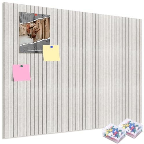 ALANGDUO Große Filz Pinnwand Selbstklebend, 120 x 90 cm Filz Pinnwand, Filzpinnwand mit Reißzwecken, 0,9 cm Dick, Pinwand für Büro, Küche, Fotowände, Memoboard und Wanddekoration, Helles Kamel