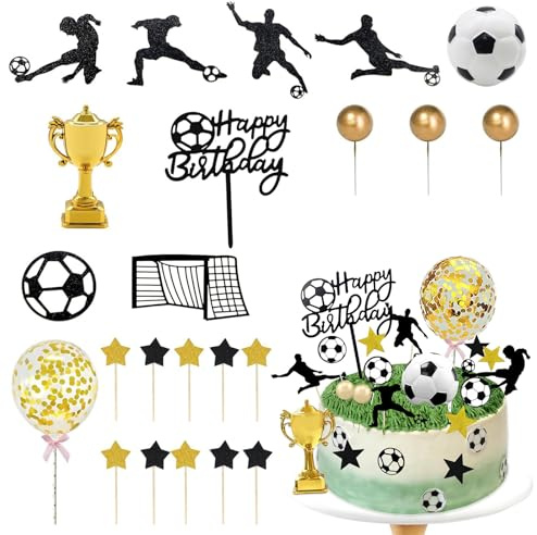 YUZHEDM Fussball Wm 2026 Tortendeko Fussball Topp Die Torte Tortendeko, Kuchen Deko Geburtstag, Modisch Tortenaufleger Kinder,Spieler Tortenaufleger Deko für Junge Geburtstag Party