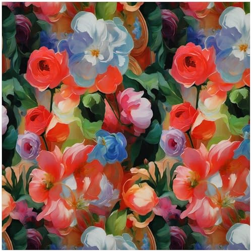 Viskose-Stoff Radiance Blumen ab 1 m x 140 cm Popeline Fahnentuch Sommerstoff Meterware
