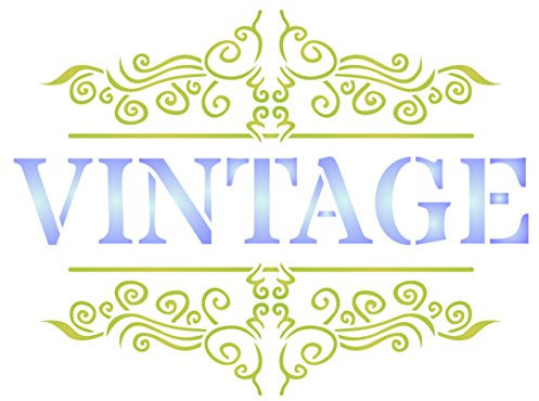 Französische Vintage-Schablone, 21,6 x 16,5 cm (M) – Französisches Wort-Schablonen für Malvorlage