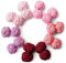 HONEY BEAR 5 Paar Herren/Damen Seide Stoff Knoten Seidenknoten Manschettenknöpfe Set mit Box (Rosa Rot mit Box)