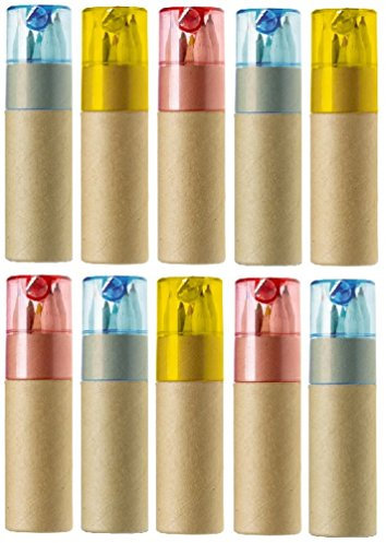 sin4sey 10er Set Buntstifte Dose Mit Spitzer Kinder Hochzeit Restaurant Party Kindergeburtstag (Farbenmix)