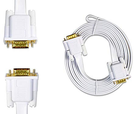 Vetrineinrete® Cavo prolunga vga Maschio 15 Pin 24k da 1,5 3 5 e 10 Metri per Monitor pc Computer TV Video Piatto (3 mt) D79