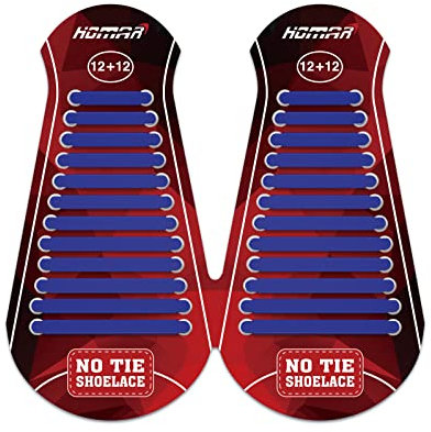 HOMAR Lacets Élastique pour Adultes et Enfants No Tie Lacets Silicone sans Laçage pour Baskets Chaussures de Planche Bottes Lacet Élastique sans Nœud