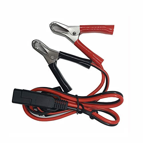 Câble d'extension de chargeur SAE vers pinces aligatères – Pince de chargeur de batterie 12 V-24 V à déconnexion rapide Cordon d'extension de 0,6 m 15 A Pince crocodile pour pompe, moto, batterie de