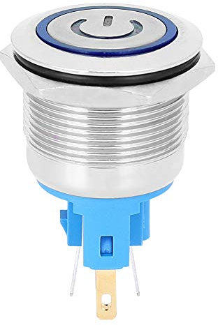 2 pièces de commutateur à bouton-poussoir à six broches, DC3-6V 22 mm interrupteur à bouton-poussoir à verrouillage automatique en acier inoxydable à 6 broches avec