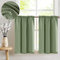 TOPICK Set di 2 tende breviette per cucina, 90 x 90 cm, piccola tenda per finestra corta verde con motivo testurizzato, tende opache per soggiorno, camera da letto, armadio, veranda, terrazza