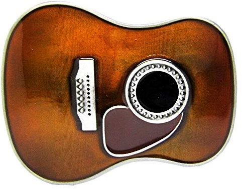 Wan Gürtelschnalle für Gitarre, Musiker, Unisex, Erwachsene, oval, goldfarben, für Damen und Herren
