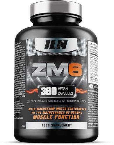 ZM6 - High Strength Zinc Magnesium Supplement - Zinc & Magnesium for Muscle Function - Zinc Magnesium Booster - 360 Vegetarian