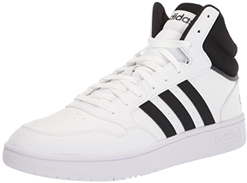 adidas Men's Hoops 3.0 Mid Basketball Shoe, Core Black/Core Black/White, 11