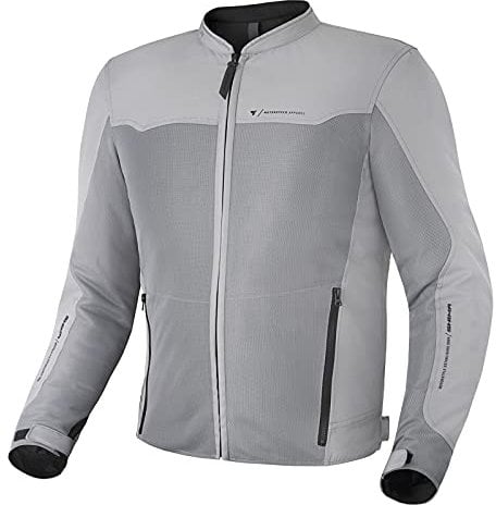 SHIMA OpenAir Motorrad Jacke Herren mit Protektoren AirForce Rückenprotektor Motorradjacke Sommer Mesh Belüftet Textiljacke Schutzjacken Protektorenjacke Luftige (Männer, Grau, S)