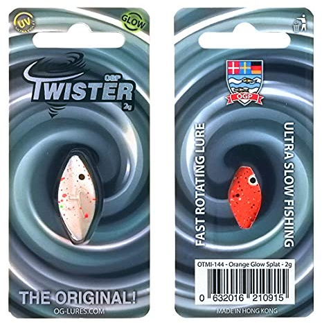 TWISTER OGP Durchlaufblinker in 2 gr. | Forellenblinker | Farbe: Orange White (Glow) Splat