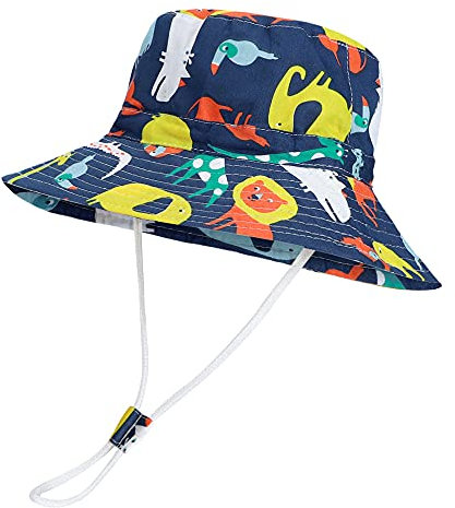 MASOCIO Cappellino Neonato Bambino Estivo Sole Cappello Bambini Bimbo 12 18 1 2 Anni con Sottogola Regolabile età 6-24 Mesi Blu Navy 2