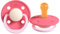 Rebael Fashion Schnuller | Naturkautschuk/Latex | Hergestellt in Dänemark | BPA-Frei | Sauger in Kirschform | Hot Pearly Flamingo, Größe 1 (0-6 Monate)