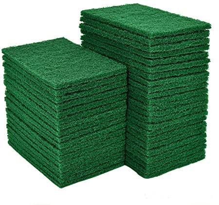 YoleShy 20 Stück Scheuerschwämme, Geschirrschrubber, Scheuerschwämme, 11,4 x 15,2 cm, Grün, wiederverwendbar, Haushaltsscheuerschwämme für Geschirr, Küchenschrubber und Metallgrills