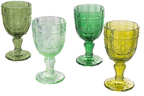 Villa d'Este Home Tivoli 5911615 Syrah Greenery Weinglas aus transparentem Glas, 265ml Kapazität, 4 Stück