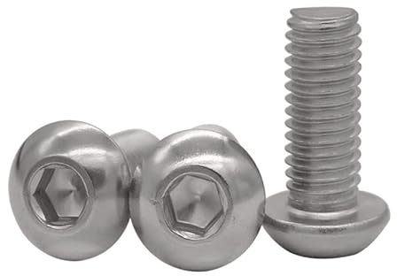 M10 (10mm x 60mm) Vis à Douille Hexagonale Acier Inoxydable Casserole à Tête Bombée Allen Sécurisation Antivol Boulons Kits (15 Pièces)