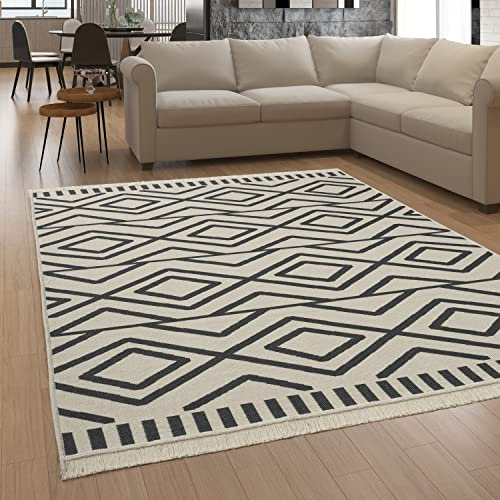 Paco Home Tappeto Salotto Moderno Soggiorno Lavabile In Lavatrice Motivo Scandinavo Motivo Boho, Dimensione:80x150 cm, Colore:Antracite 2