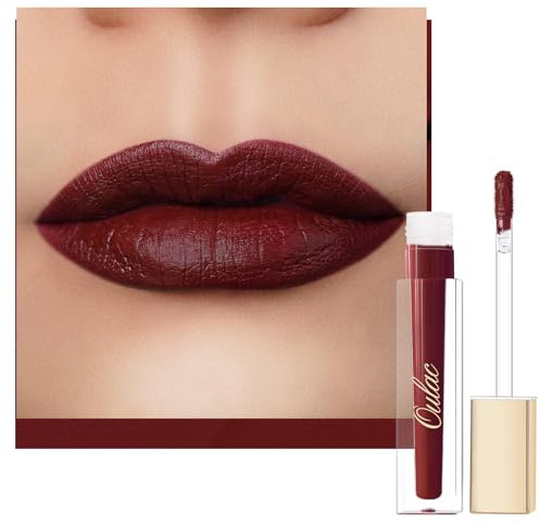 Oulac Flüssiger Matt Lippenstift, Mahagoni Lippenstifte, Langanhaltend mit Kussechter, Intensiver Farbabgabe, präzisem Applikator, Mattem Finish, Vegan Clean Beauty Liquid Matte 4,5 ml (M18)