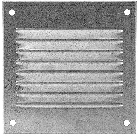 100x100mm Griglia di Ventilazione in Acciaio Zincato con Zanzariera - Griglie di Aerazione in Metallo