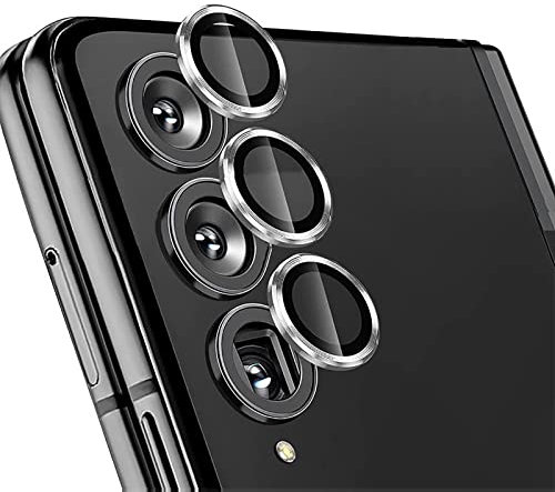 GMUJIAO Metal Lens Film for Camera Lens Protector Compatible with Samsung Galaxy Z Fold 5,Samsung Galaxy Z Fold 5 Metal Lens Film,Aluminum Alloy Camera Lens Protector[HD Clear][Wear Resistant]-Silver
