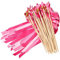 Wedding Party Ribbon Wands mit Glocke, Band Zauberstäbe Hochzeit Luftschlangen, Ribbon Fairy Stick, Wedding Wands für Hochzeit Geburtstag Feier Baby Party (Rosa Bänder)