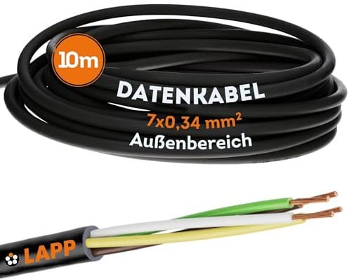 Lapp 1030242 LiYY Cavo di controllo in PVC, 7 x 0,34 mm², nero, cavo LED, 7 fili, linea dati, cavo di segnalazione, cavo saldabile